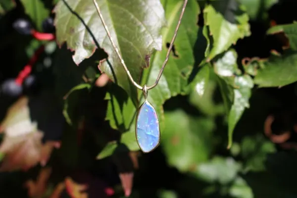 14K Yellow Gold Australian Opal Pendant