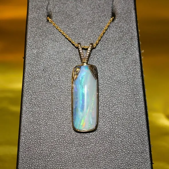14K Yellow Gold Opal Pendant 1