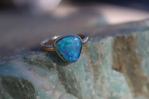 Blue Green Opal Ring 1