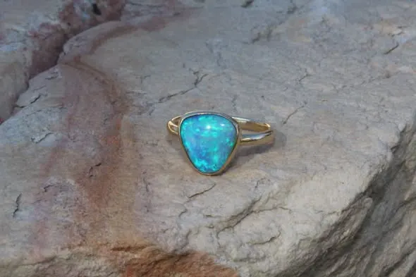 Blue Green Opal Ring 2