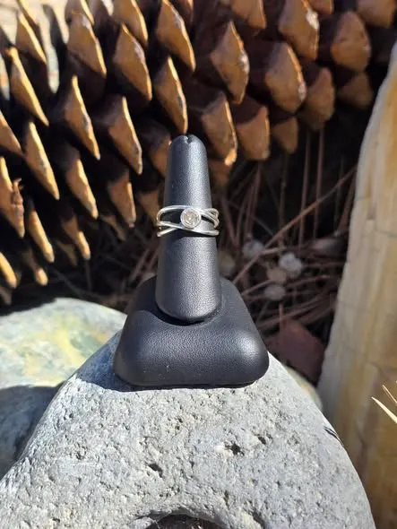 Champagne Diamond Sterling Silver Ring 1