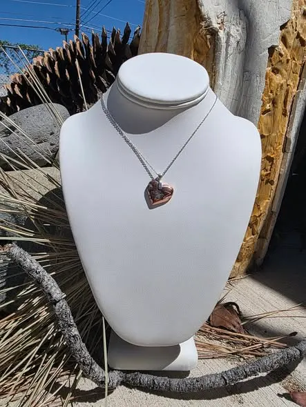 Copper And Quartz Heart Pendant 1