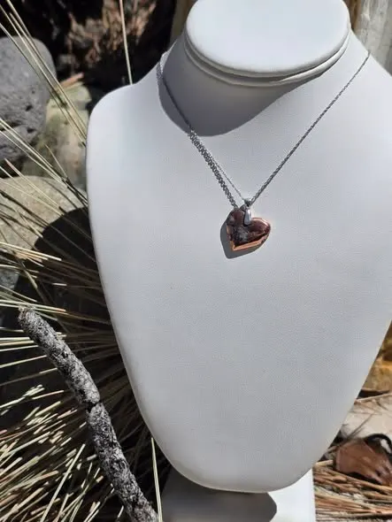 Copper And Quartz Heart Pendant 2