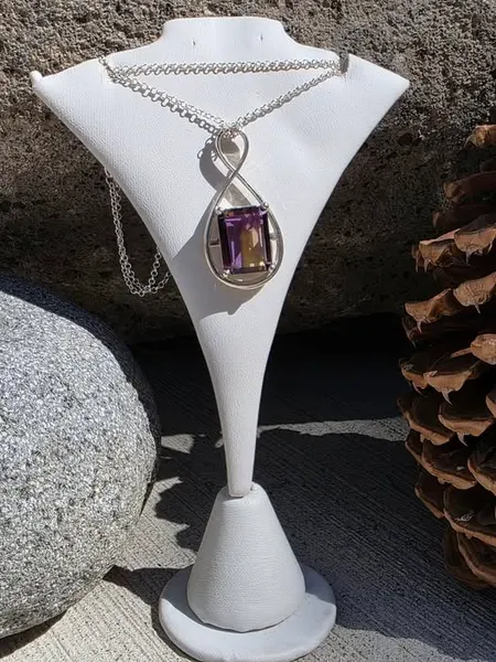 Faceted Amethyst Pendant Necklace