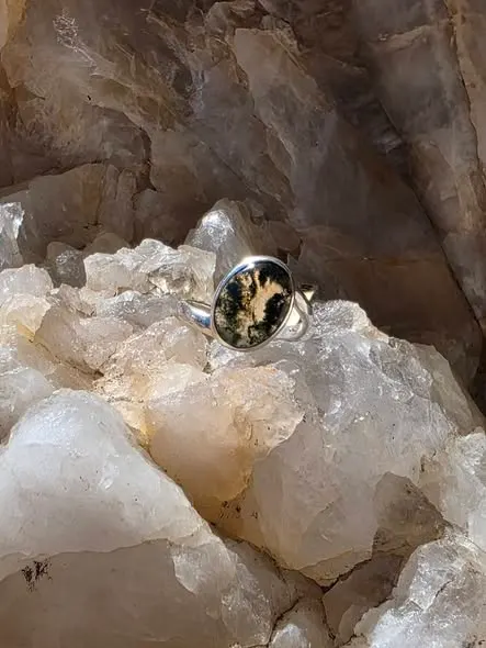 Idaho Moss Agate Sterling Silver Ring 1