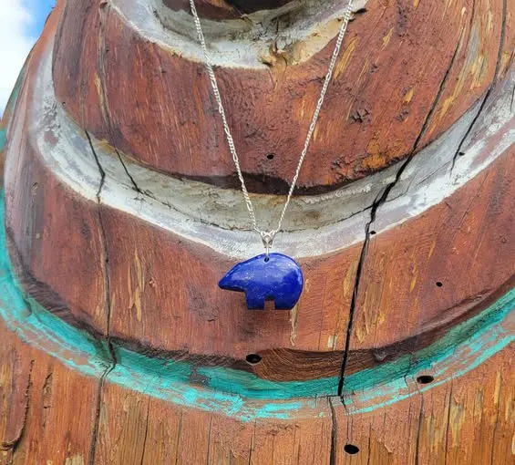 Lapis Lazuli Bear Pendant