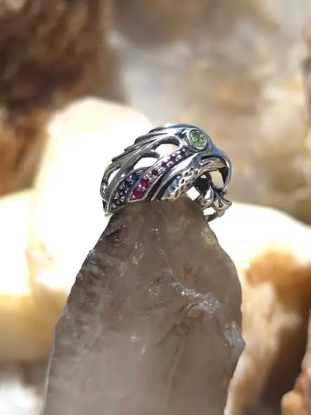 Patriotic Eagle Sterling Silver Ring 1