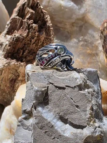 Patriotic Eagle Sterling Silver Ring 2