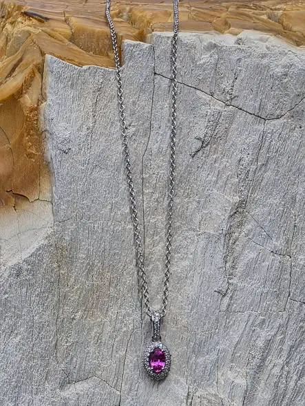 Purple Amethyst Pendant Necklace 1