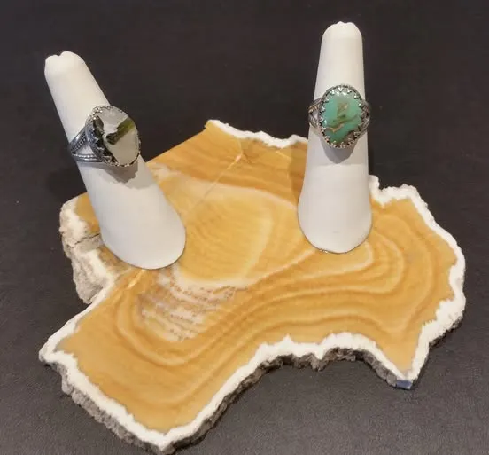 Tourmaline In Quartz And Turquoise Rings